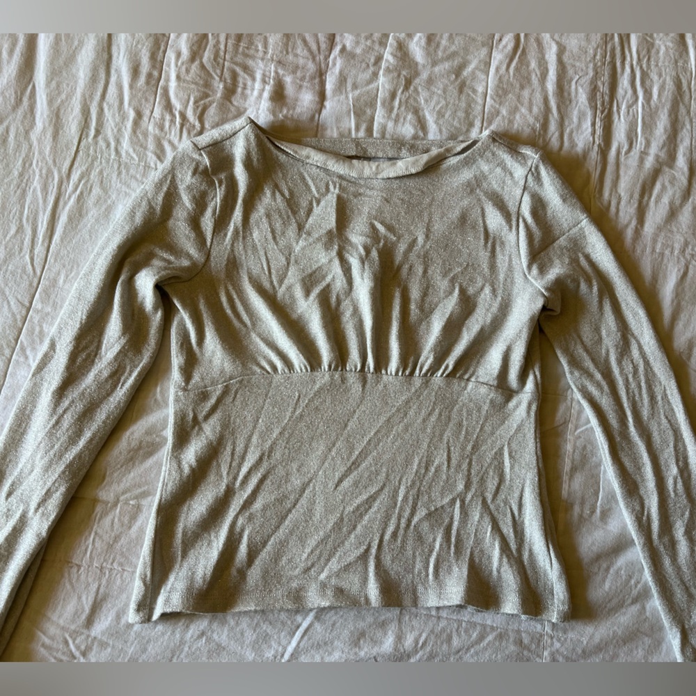 Banana Republic Silver Long Sleeve Top